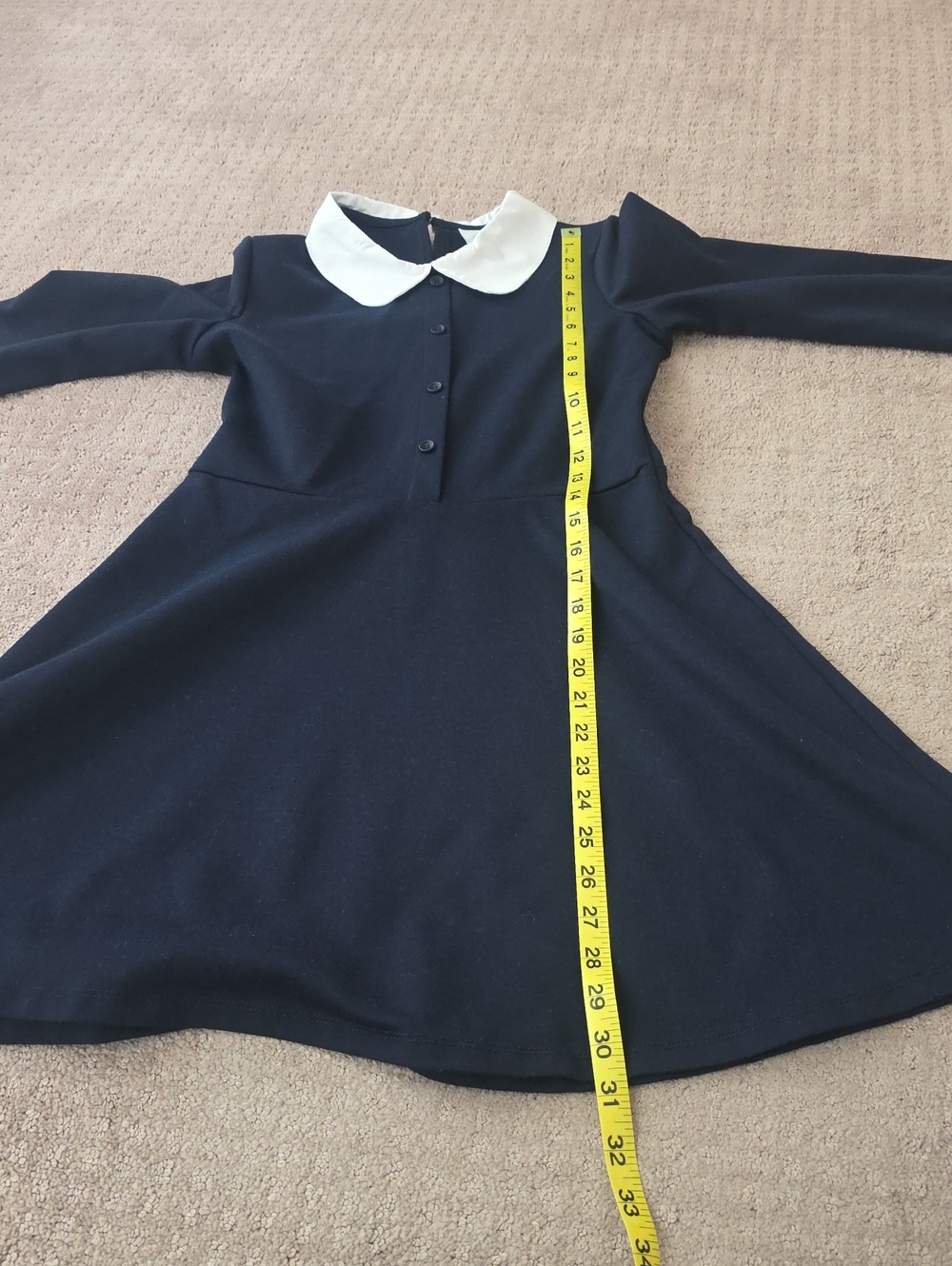 Zara Girls Navy Dress with White Peter Pan Collar Sz 13/14